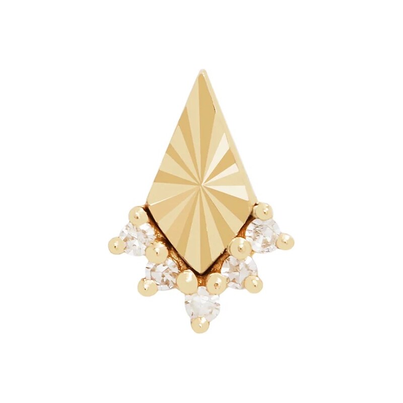 Buddha jewelry Bezzávitová koncovka piercingu Glow ze 14 kt zlata 585 110815259