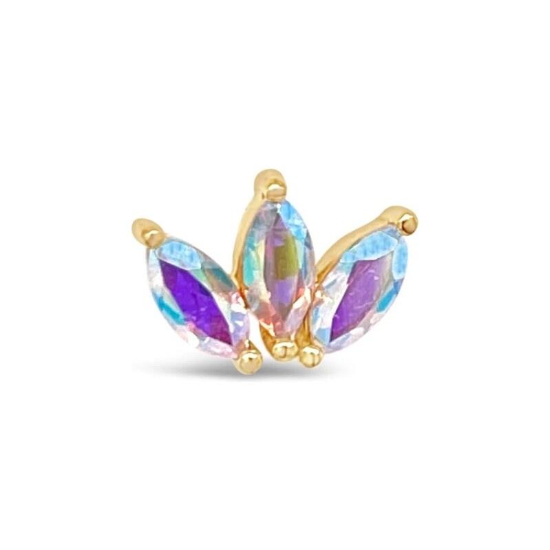 Buddha jewelry Bezzávitová koncovka piercingu Moet ze 14 kt