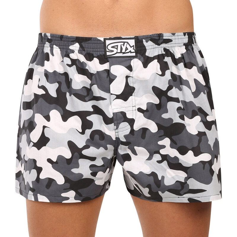 Pánské trenky Styx art klasická guma maskáč šedý (A1952)
