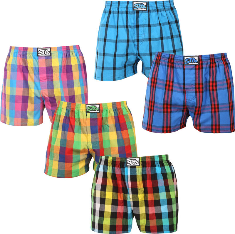 5PACK pánské trenky Styx klasická guma vícebarevné (5A0112456)