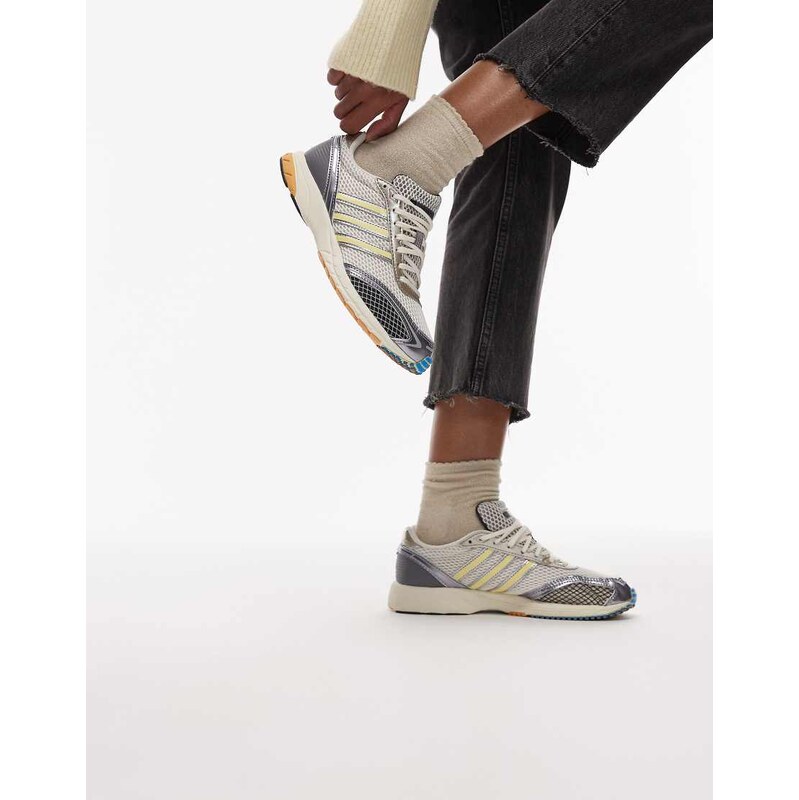adidas Originals adidas Adios OG trainers in white and metallic silver 112418756