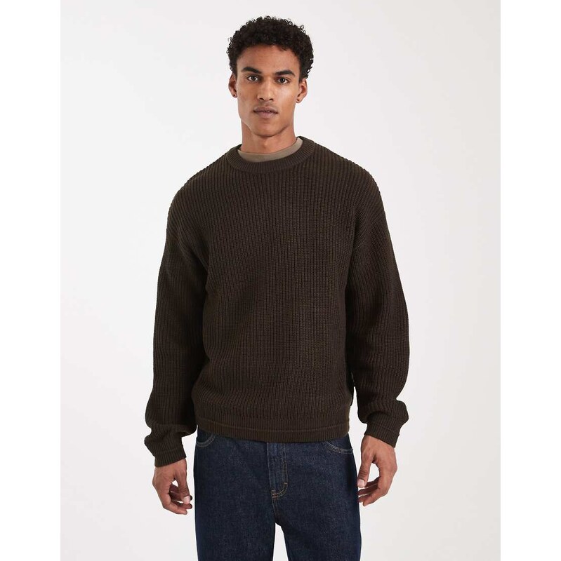 Jack & Jones oversize jumper in brown