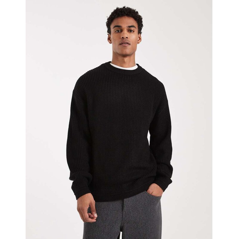 Jack & Jones oversize jumper in black