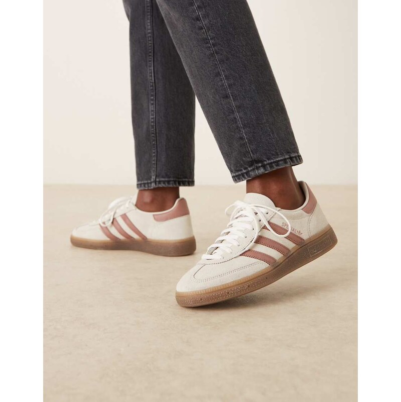 adidas Originals Handball Spezial trainers in grey and pink with