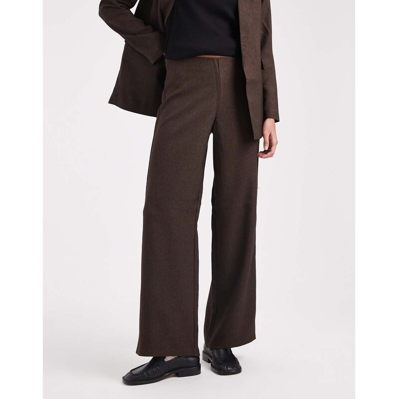 Vero Moda wide leg tweed look tailored trouser co-ord in