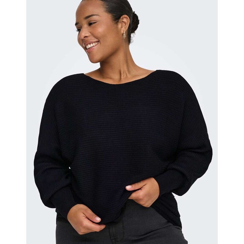 ONLY Curve Knitted pullover in black