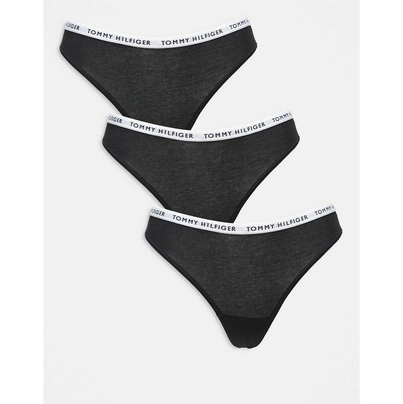 Tommy Hilfiger 3 pack thong in black