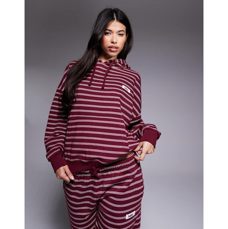 Kaiia cotton blend logo patch detail oversized hoodie co-ord in 110817750