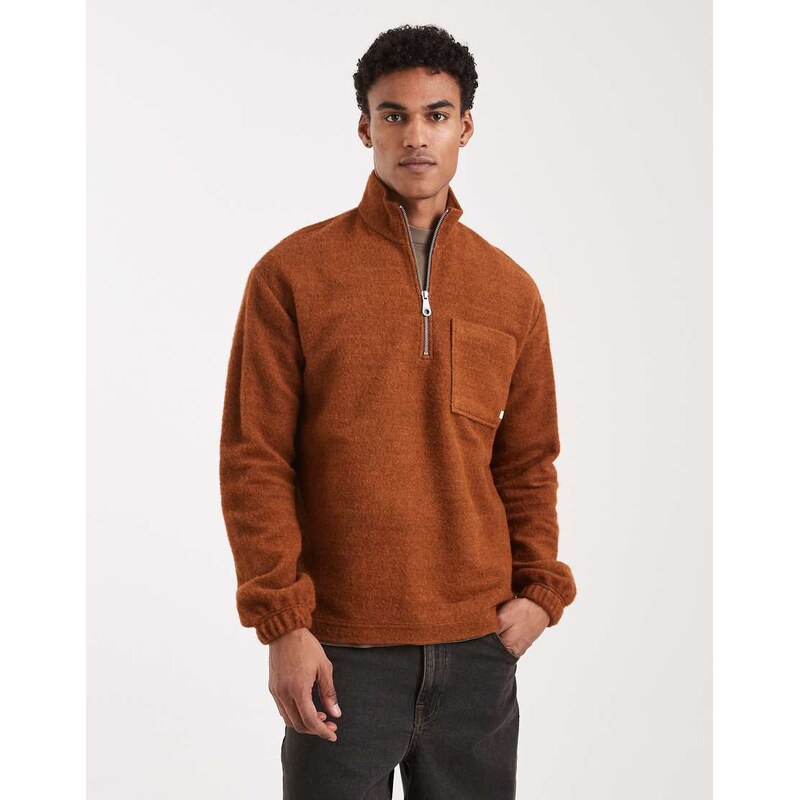 Farah boxdale half zip sweatshirt in orange