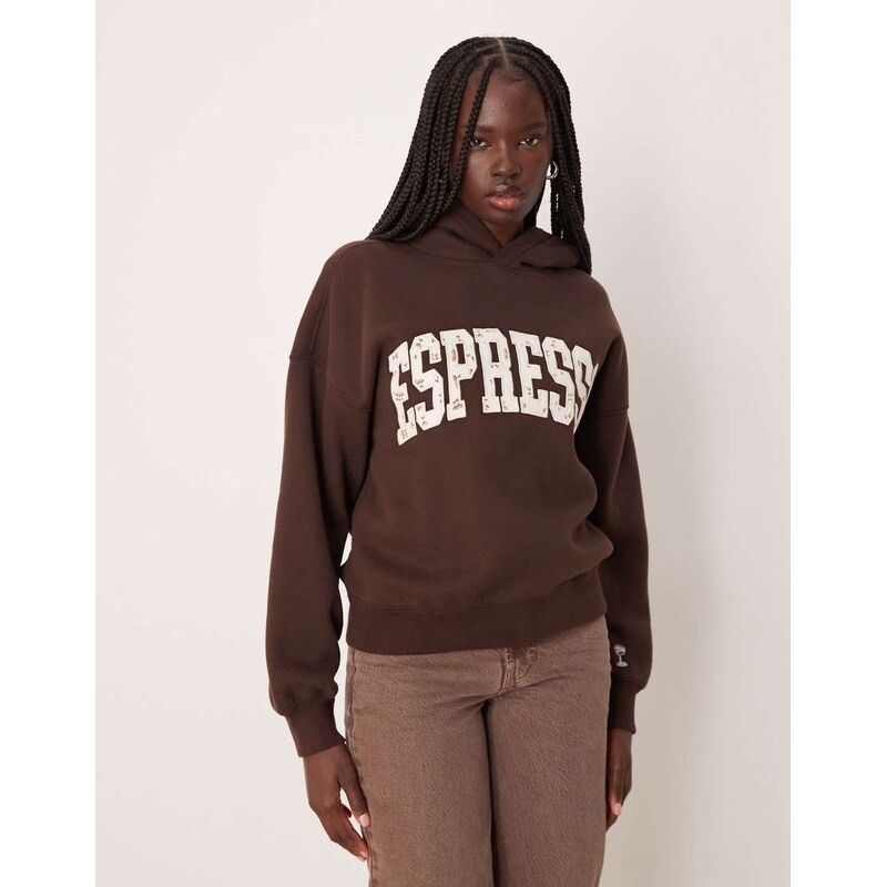 Abercrombie & Fitch graphic hoodie in brown