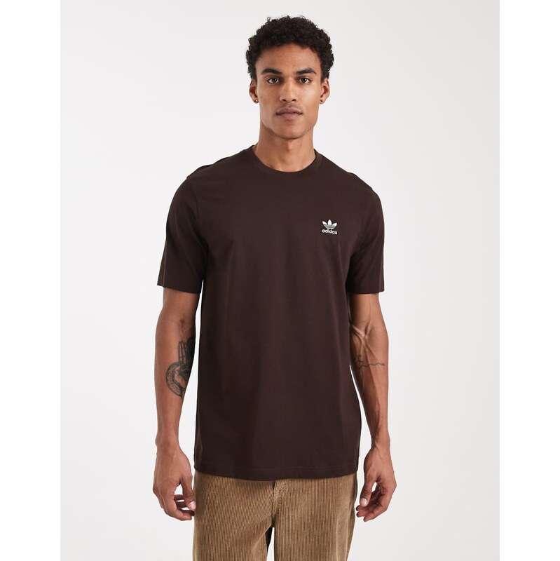 adidas Originals Trefoil essentials tee in brown