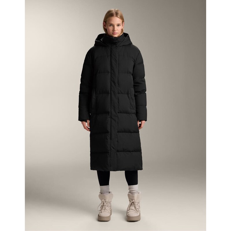 OYSHO Long 100% down padded jacket in black 110827288