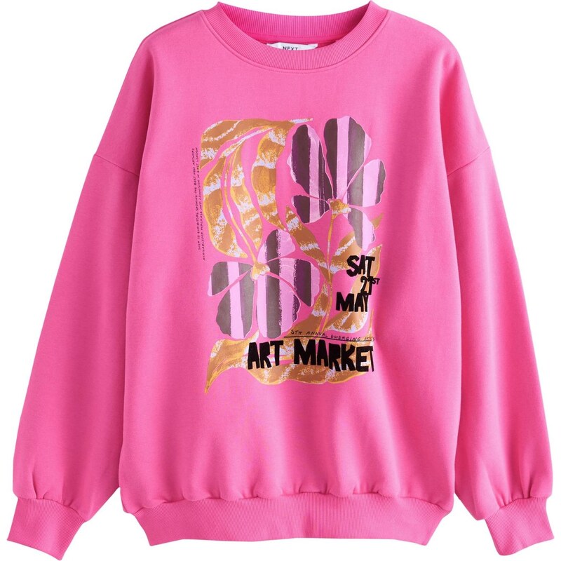Next Mikina hnědá / lilek / pink / černá