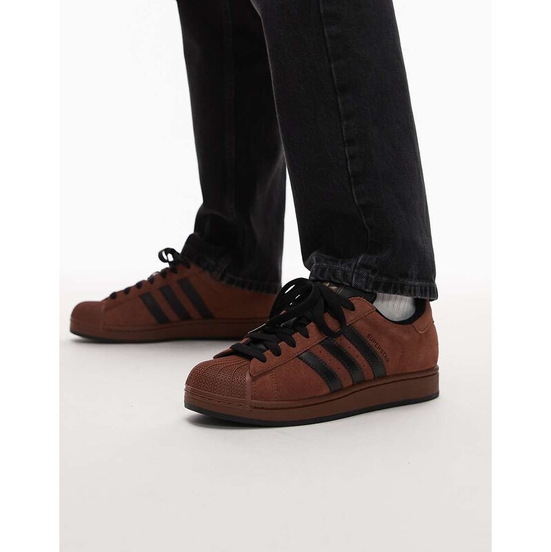 adidas Originals Superstar II trainers in brown and black