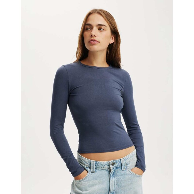 Cotton On All day crew long sleeve in navy 110835043