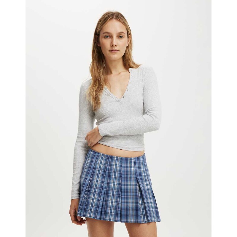 Cotton On Mae pleated mini skirt in blue 110835116