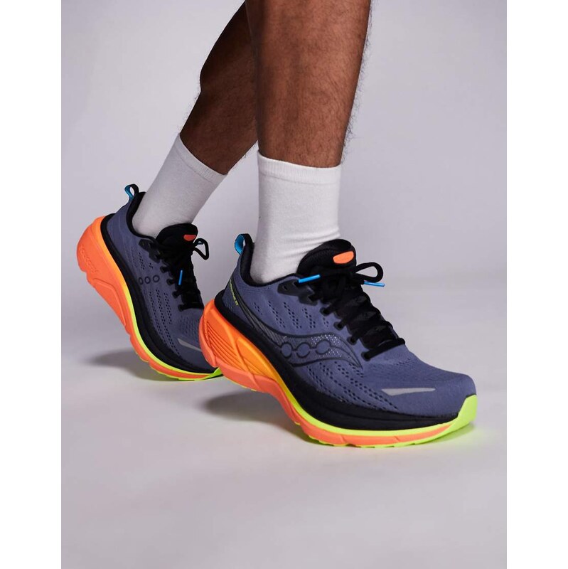 Saucony Hurricane 25 running trainers in shadow and vizi-Multi 110835121