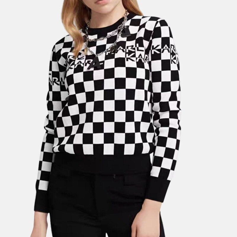 Dámský kostkatý svetr Karl Lagerfeld 56559 114632131