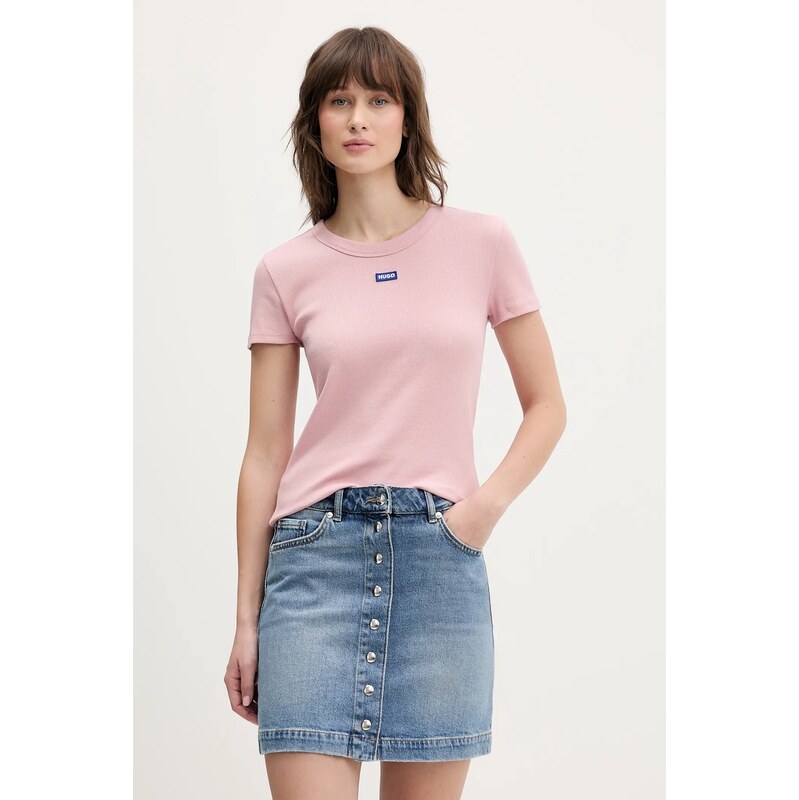 HUGO Blue tričko dámské bavlněné s elastanem Easy Tee_B 110842058