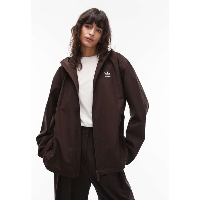adidas Originals essential hooded jacket in brown 110842148
