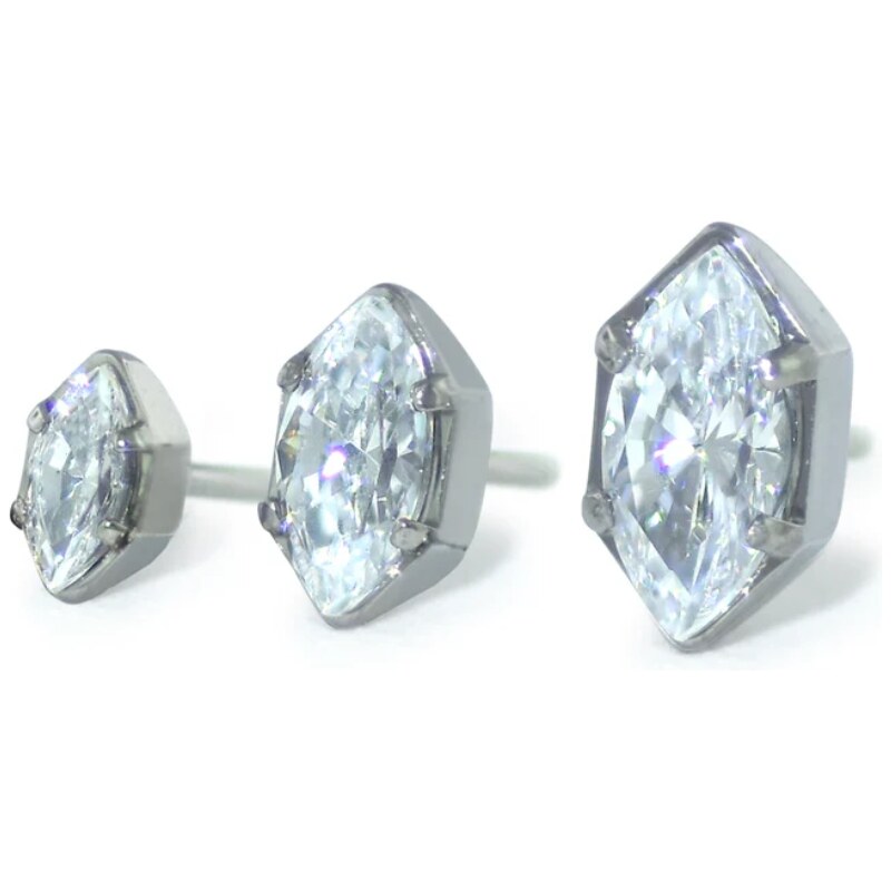 Titanová bezzávitová koncovka Neometal Marquise Cut Prong Set Gem 110841982