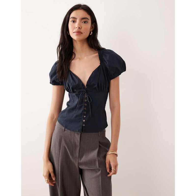Free People summer blouse in black 115585101