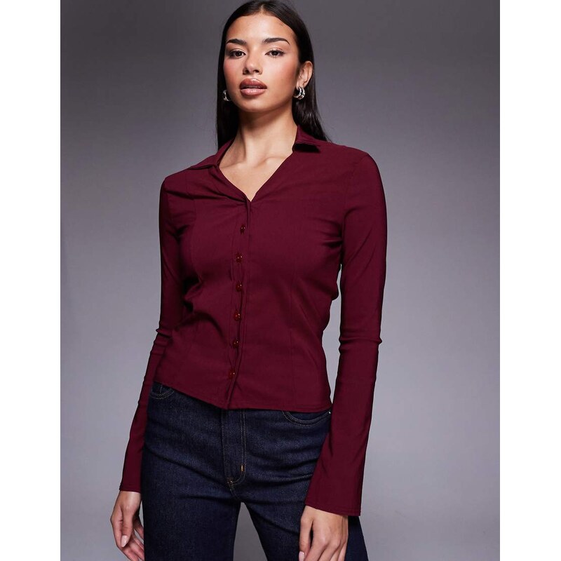 Fashionkilla exclusive bengaline flare sleeve fitted shirt in