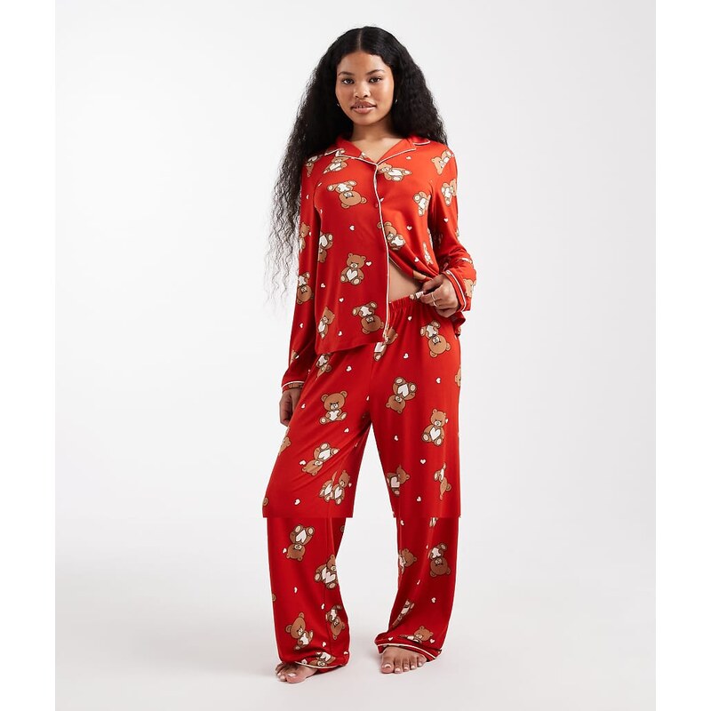 Urban Threads Petite Christmas long sleeve revere and trouser pyjama 113070431