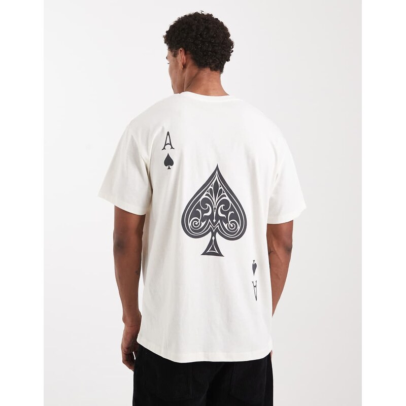Jack & Jones oversized t-shirt with ace of spades backprint in