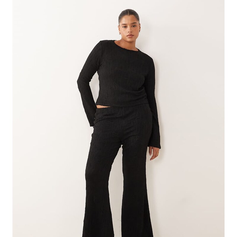 ASOS Curve ASOS DESIGN Curve co-ord textured high waist flared leg 110845173