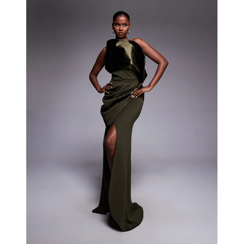 asos green maxi dress Dresses | Olive Green & Light Green Maxi Dresses this regular fit dress ensures comfort while keeping you stylish all night long ASOS's Green Pleated Maxi Dress
