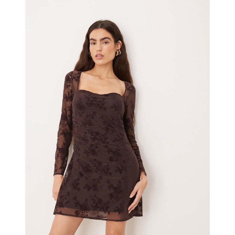 Abercrombie & Fitch long sleeve mini dress with bra insert in
