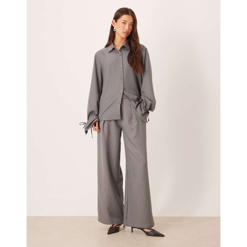 SNDYS pleat front tailored trousers co-ord in grey 110845243