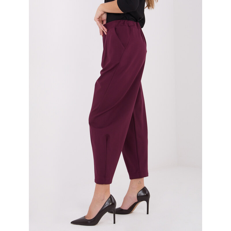 RUE PARIS Trousers-IT-SP-FL8557.46-burgundy