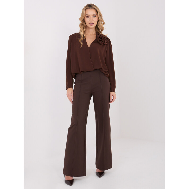 RUE PARIS Trousers-IT-SP-FL9792.12-dark brown 110846589