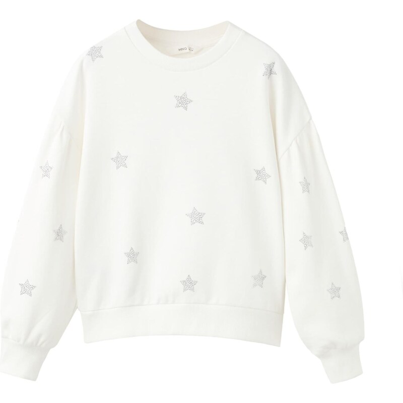 MANGO KIDS Mikina STARRY stříbrná / offwhite