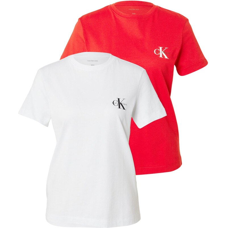 Calvin Klein Jeans Tričko červená / černá / bílá