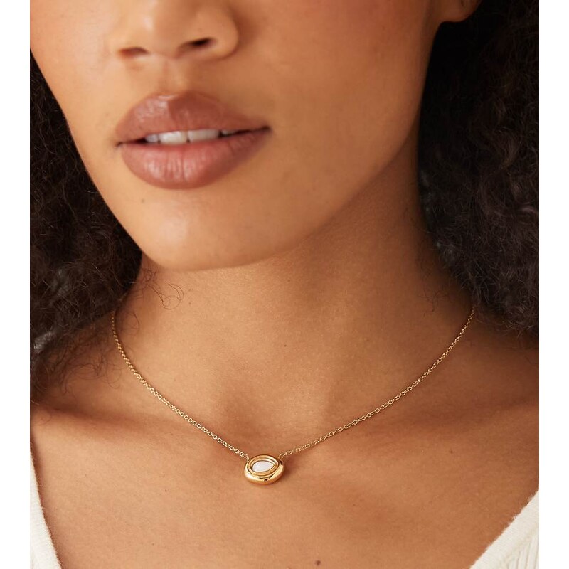 Abbott Lyon molten faux pearl stainless steel necklace in 18k gold 110852363