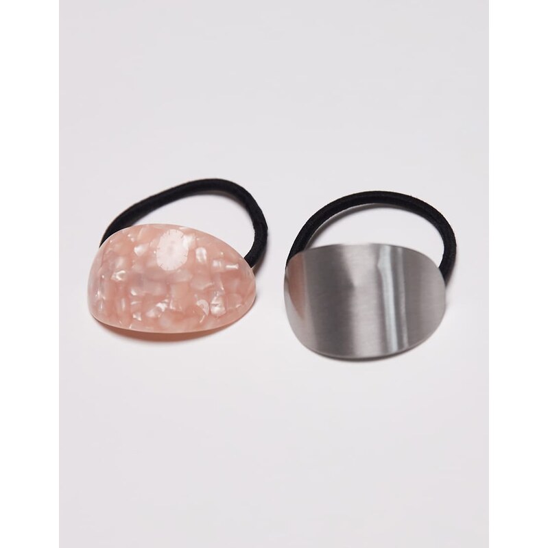 ASOS DESIGN pack of 2 resin and silver hair cuffs-Multi 110852566