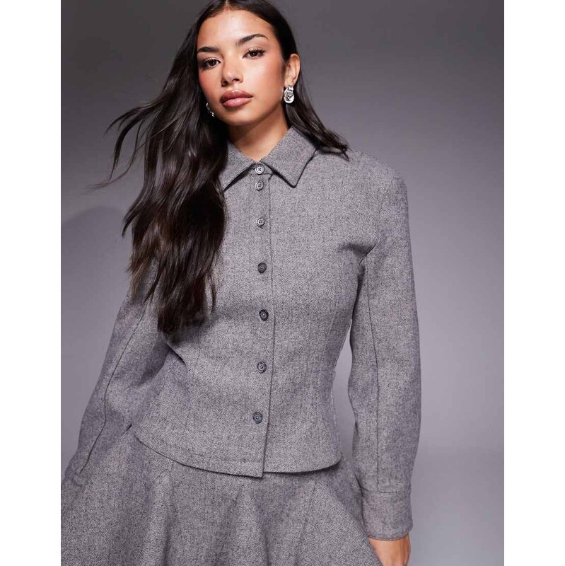 Wanderdoll Blair structured collar detail button through jacket co-ord 110918700