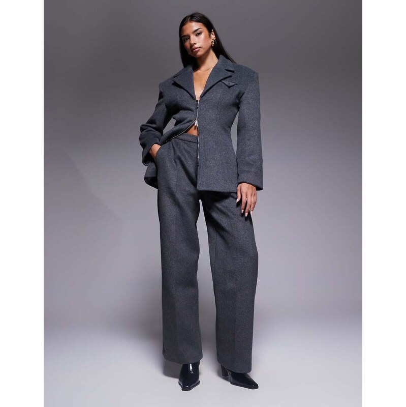 Wanderdoll Hansa wool blend tailored wide leg trouser co-ord in