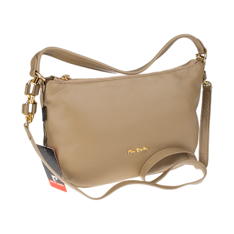 Béžová kožená italská crossbody kabelka Pierre Cardin 55094 Marmo 110920839
