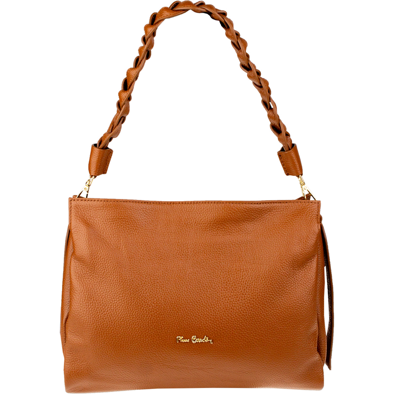 Hnědá kožená italská crossbody kabelka Pierre Cardin 1921 Cuoio 110922611