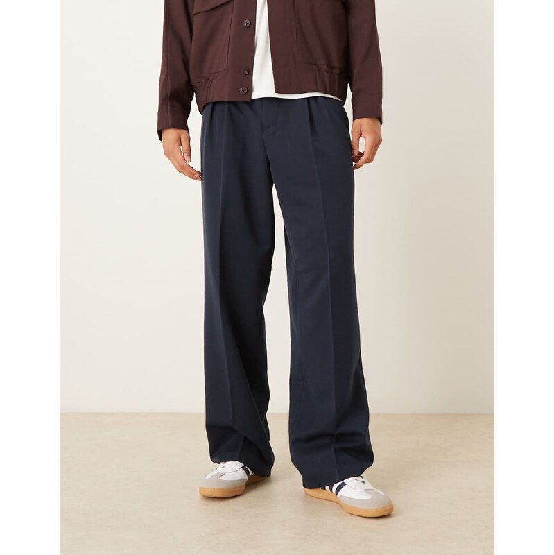 ASOS DESIGN smart wide leg trouser with elasticated waistband