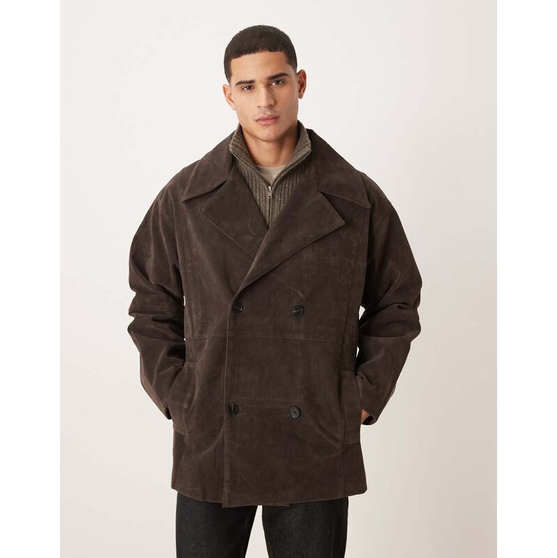 ASOS DESIGN extreme oversized mid length jacket in faux suede in