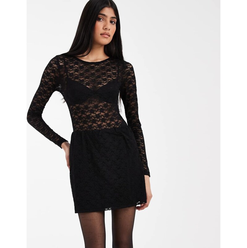 ASOS DESIGN lace mini skirt in black