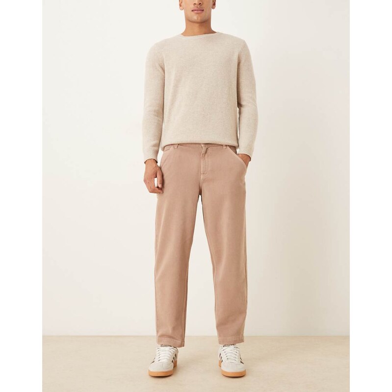 ASOS DESIGN relaxed taper jean in brown