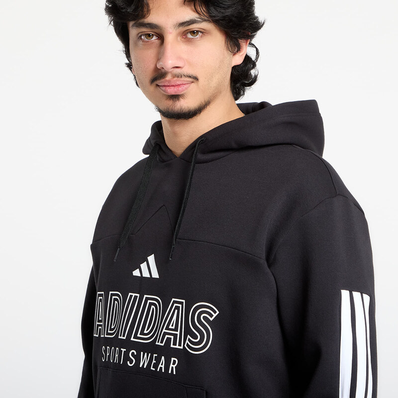 adidas Performance Mikina adidas House Of Tiro Fleece Hoodie Black/ White XXL
