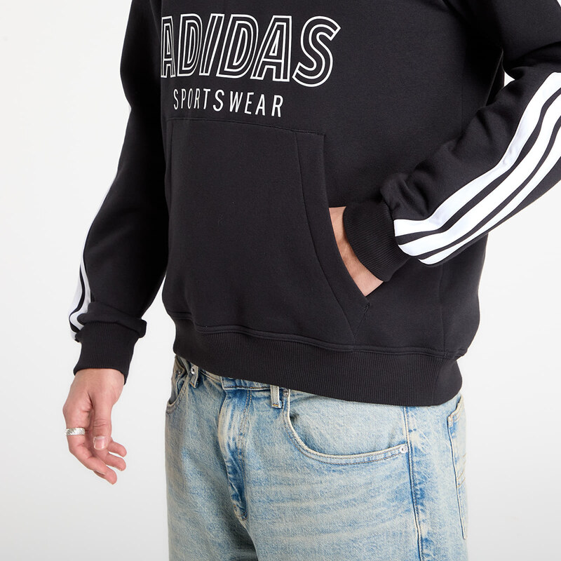 adidas Performance Mikina adidas House Of Tiro Fleece Hoodie Black/ White XXL