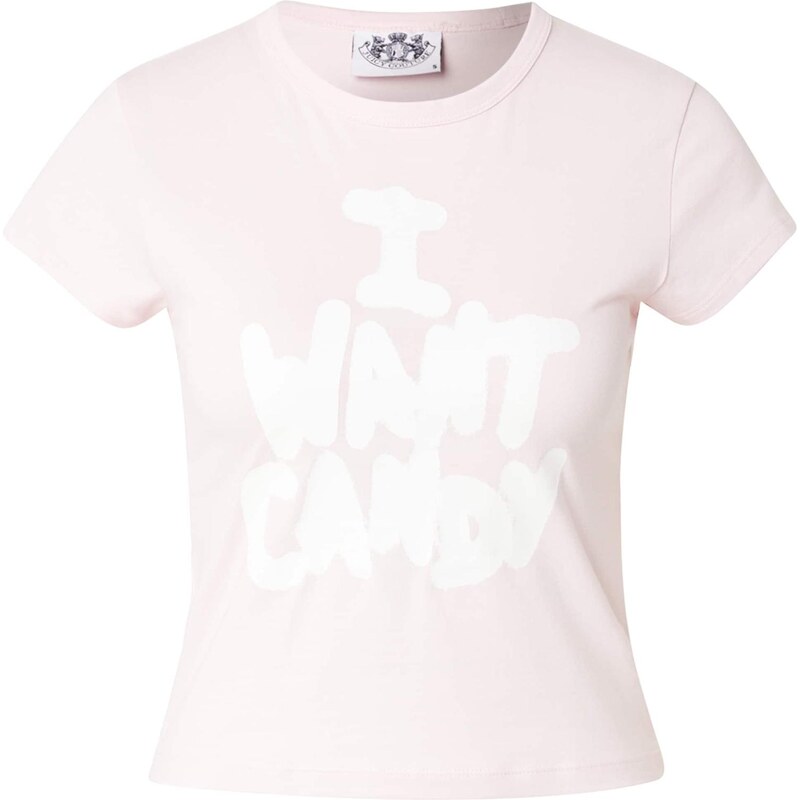 Juicy Couture Tričko I WANT CANDY růže / bílá